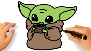 Dibujo Kawaii de Baby Yoda