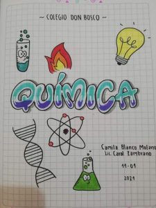 cuaderno hecho a mano portadas de quimica