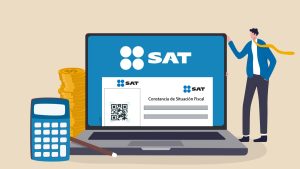 computadora con pagina web del SAT